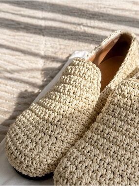 J.W. Anderson Cream Crochet Slip-On Flat